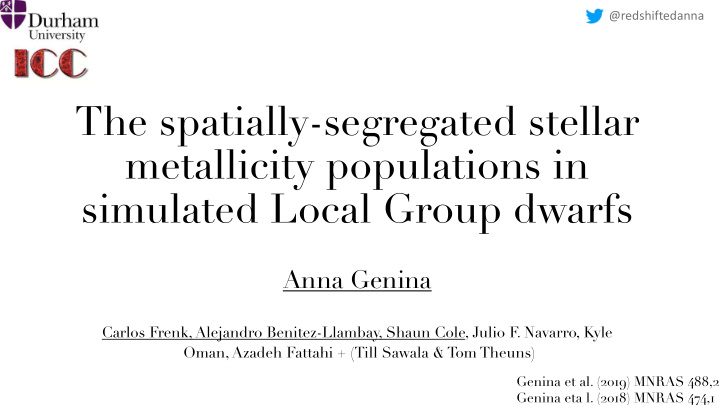 the spatially segregated stellar metallicity populations