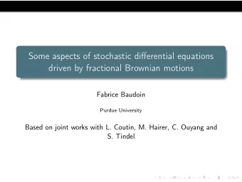 Some aspects of stochastic differential equations  driven by fractional Brownian motions  Fabrice