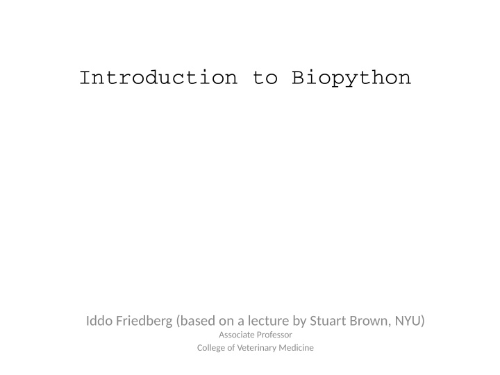 introduction to biopython
