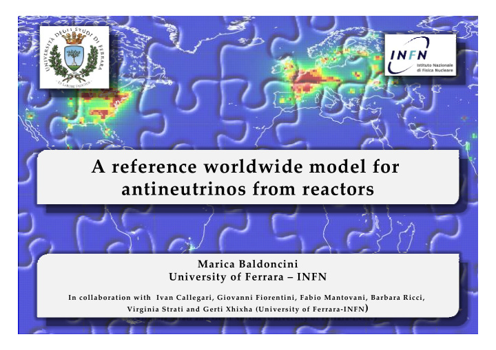 a reference worldwide model for antineutrinos from