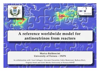 A reference worldwide model for antineutrinos from reactors  Marica Baldoncini University of