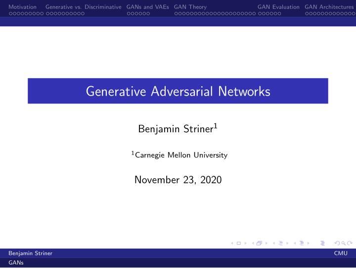 generative adversarial networks