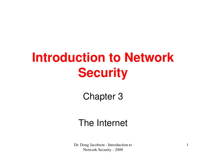 introduction to network security