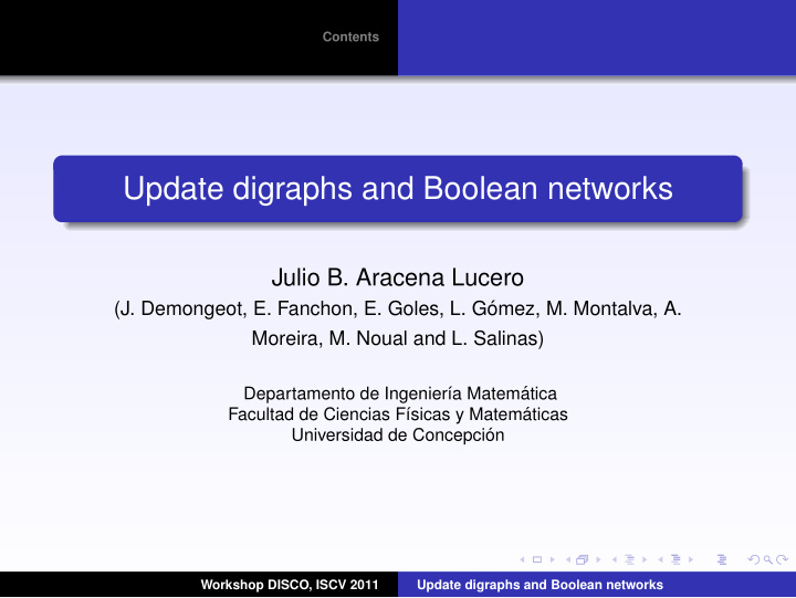 update digraphs and boolean networks