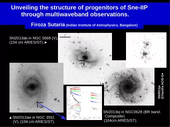 Instruments and Collaborators:  IIA (India): M. Safonova, Chinthak Murali  ARIES (India): S.Bose,