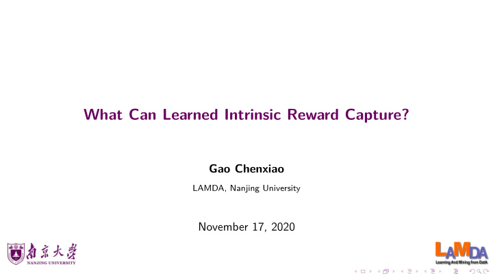 what can learned intrinsic reward capture