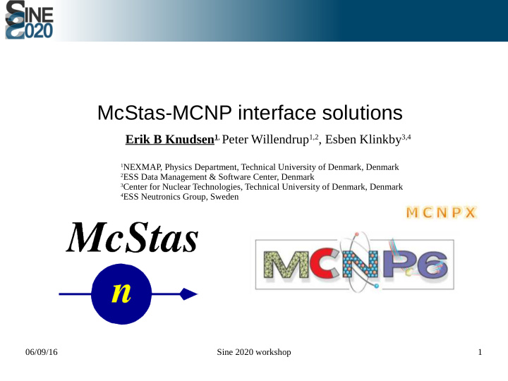 mcstas mcnp interface solutions