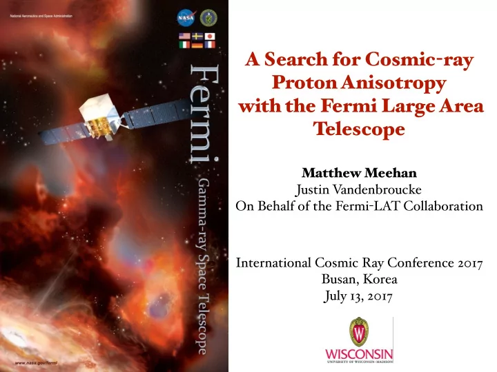 a search for cosmic ray proton anisotropy with the fermi