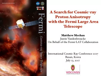 A Search for Cosmic - ray  Proton Anisotropy  with the Fermi Large Area  Telescope  Matthew Meehan