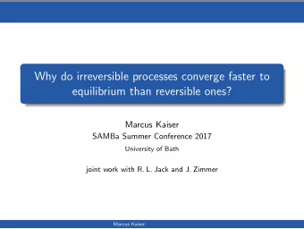 Why do irreversible processes converge faster to  equilibrium than reversible ones?  Marcus Kaiser