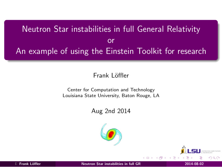 neutron star instabilities in full general relativity or