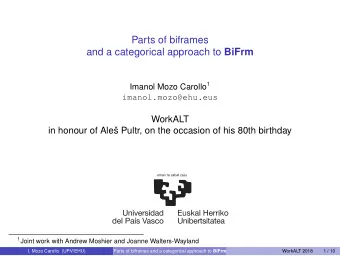 Parts of biframes and a categorical approach to BiFrm Imanol Mozo Carollo 1  imanol.mozo@ehu.eus