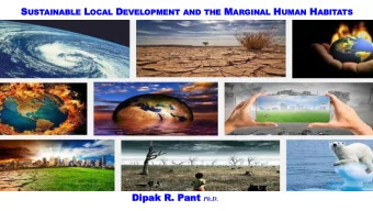 UMAN H ABITATS  USTAINABLE  Dip  Dipak  ak R.  R. Pant ant Ph.D.  Ho How  sust  sustaina