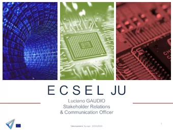 1 Unioncamere Europa- 22/03/2019  Focus areas  Members  2  14 Calls, 63 Projects  More than