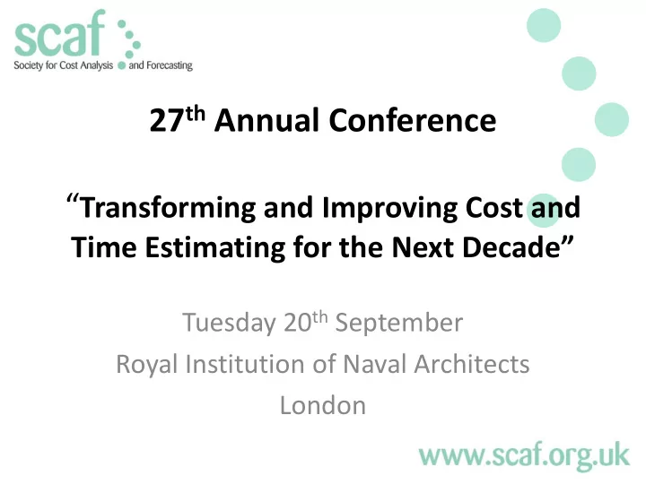 27 th annual conference