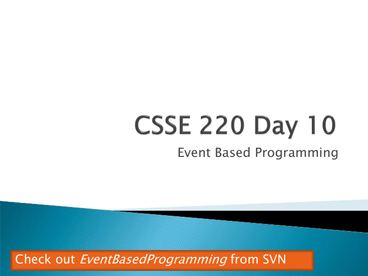 event based programming