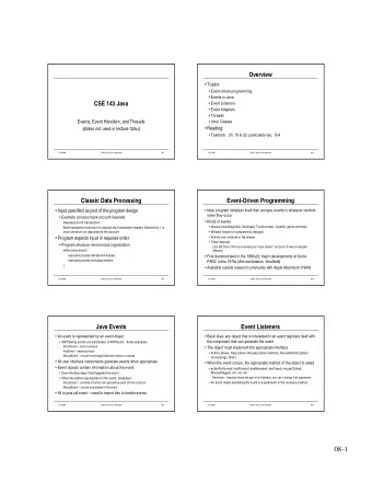 08-1  Example: Mouse Clicks  Example: Pause/Resume Buttons  public class Mouser extends JPanel