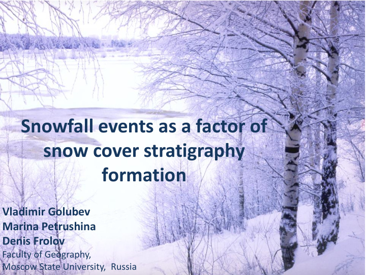 snow cover stratigraphy