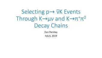 Event Topologies  K + has two main decay modes   +  (BR = 64%)  monochromatic muon