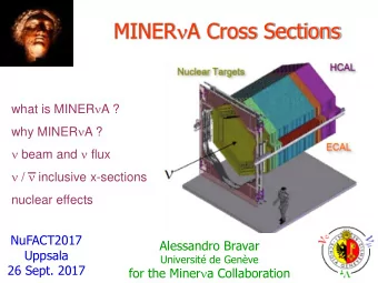MINER n A Cross Sections what is MINER n A ? why MINER n A ? n beam and n flux n / n inclusive