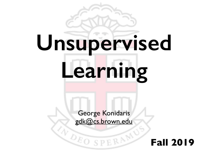 unsupervised learning