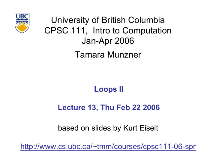 university of british columbia cpsc 111 intro to