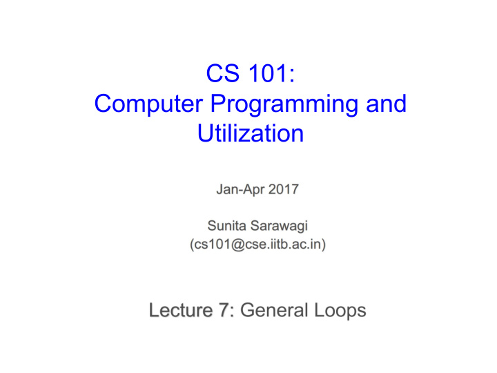 cs 101 computer programming and utilization about these