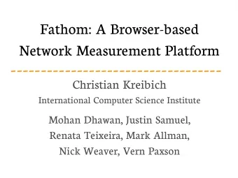 -----------------------------------  Christian Kreibich  International Computer Science Institute