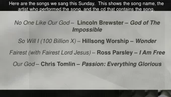 Impossible So Will I (100 Billion X)  Hillsong Worship  Wonder Fairest (with Fairest Lord