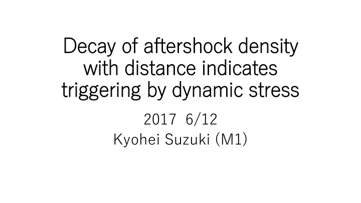 decay of aftershock density