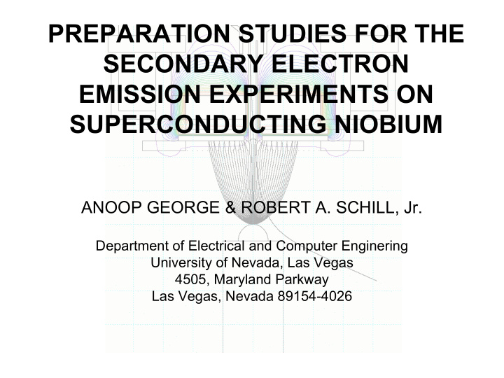 preparation studies for the secondary electron emission