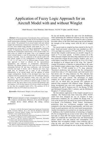 L  = C L  (1)  aerodynamic characteristics of the aircraft model by  1    2  V  S  controlling