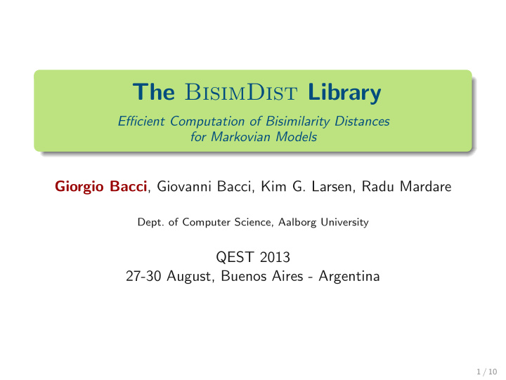 the bisimdist library