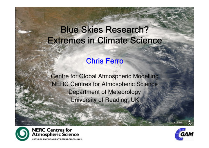 centre for global atmospheric modelling nerc centres for