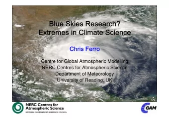 Centre for Global Atmospheric Modelling  NERC Centres for Atmospheric Science  Department of