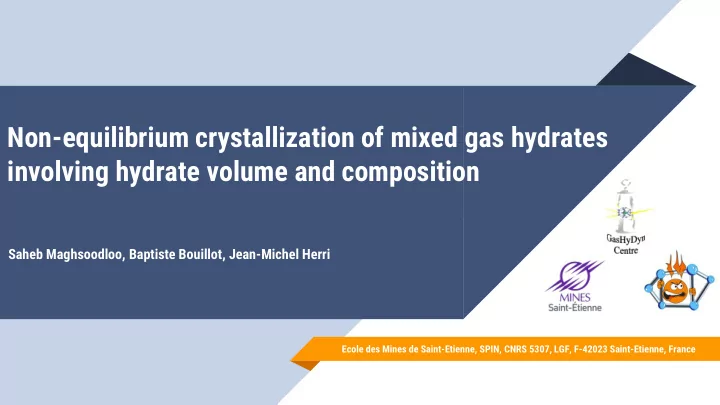 involving hydrate volume and composition