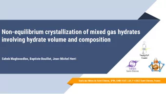 involving hydrate volume and composition  Saheb Maghsoodloo, Baptiste Bouillot, Jean-Michel Herri