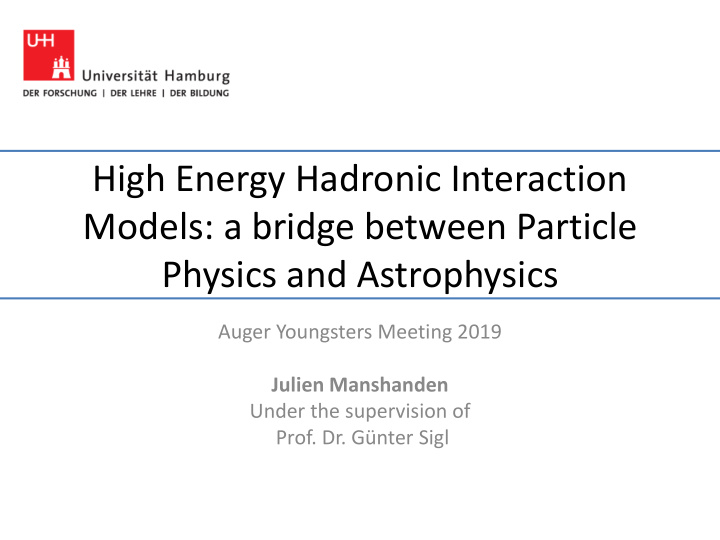 high energy hadronic interaction