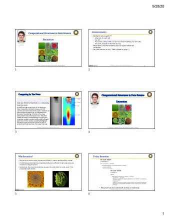 9/28/20  An  Announcements  Co  Computational Structures in Data Science  Midterm 10/7, 7-9pm PT