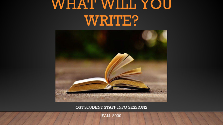 what will you write