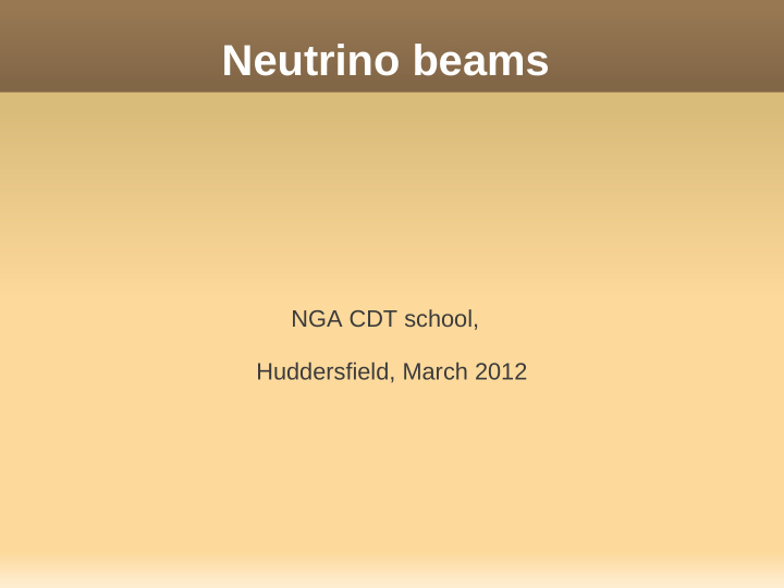 neutrino beams