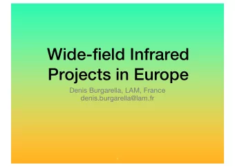 Wide-field Infrared  Projects in Europe  Denis Burgarella, LAM, France  denis.burgarella@lam.fr  1