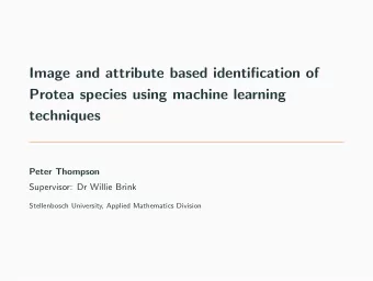 Image and attribute based identification of  Protea species using machine learning  techniques