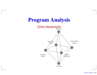 Program Analysis  Chris Hankin(clh)  Efficiency  Type and Effect  Control Flow  Analysis  Systems