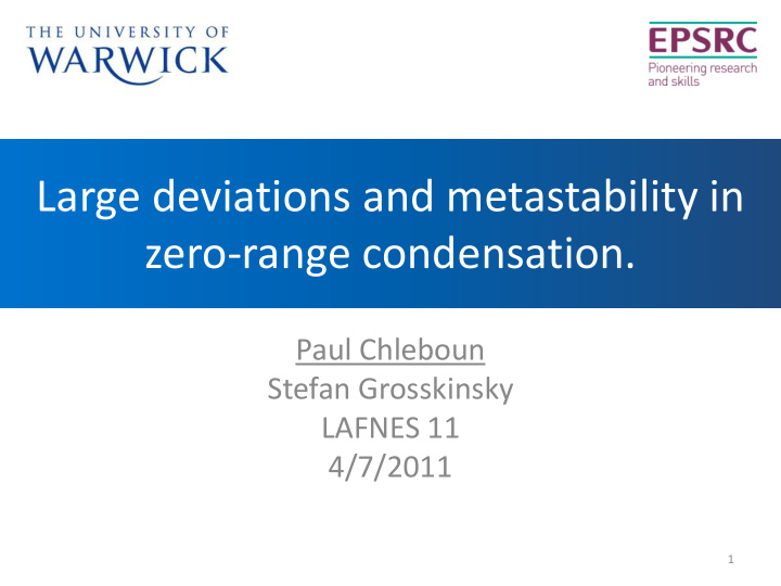 large deviations and metastability in zero range