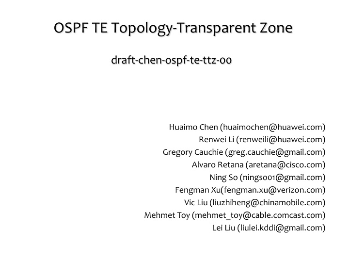 ospf te topology transparent zone