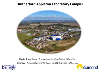 Rutherford Appleton Laboratory Campus Martin Owen Jones  Energy Materials Coordinator, ISIS