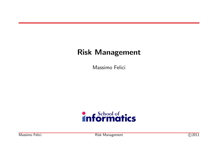 risk management