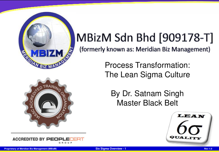 process transformation the lean sigma culture by dr