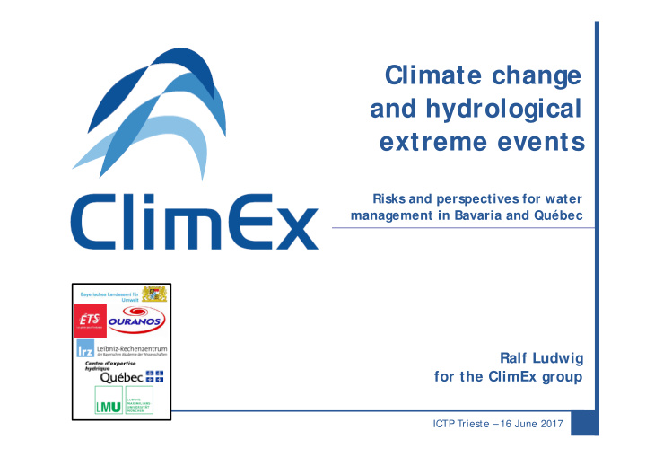 climate change and hydrological extreme events